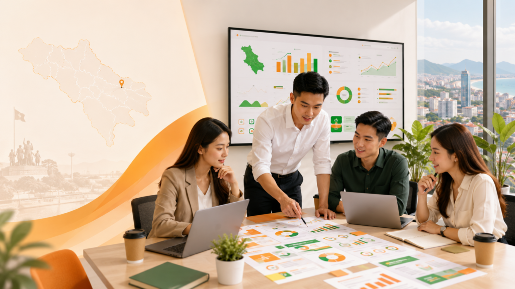 Đội ngũ thực hiện dịch vụ marketing Hà Tĩnh: chiến lược content, SEO, thiết kế web và automation