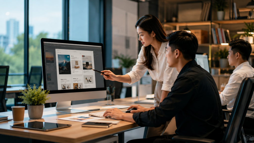 Giao diện minh họa dịch vụ của công ty thiết kế website uy tín Hà Tĩnh trên màn hình máy tính