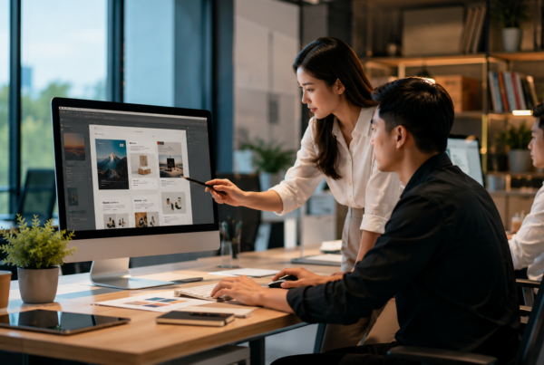 Giao diện minh họa dịch vụ của công ty thiết kế website uy tín Hà Tĩnh trên màn hình máy tính