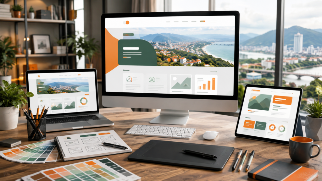 Giao diện mẫu thiết kế website Hà Tĩnh cho cửa hàng và doanh nghiệp địa phương