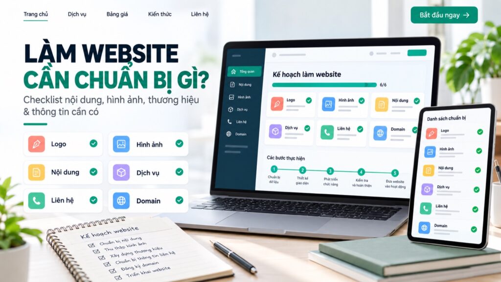 Checklist chuẩn bị làm website