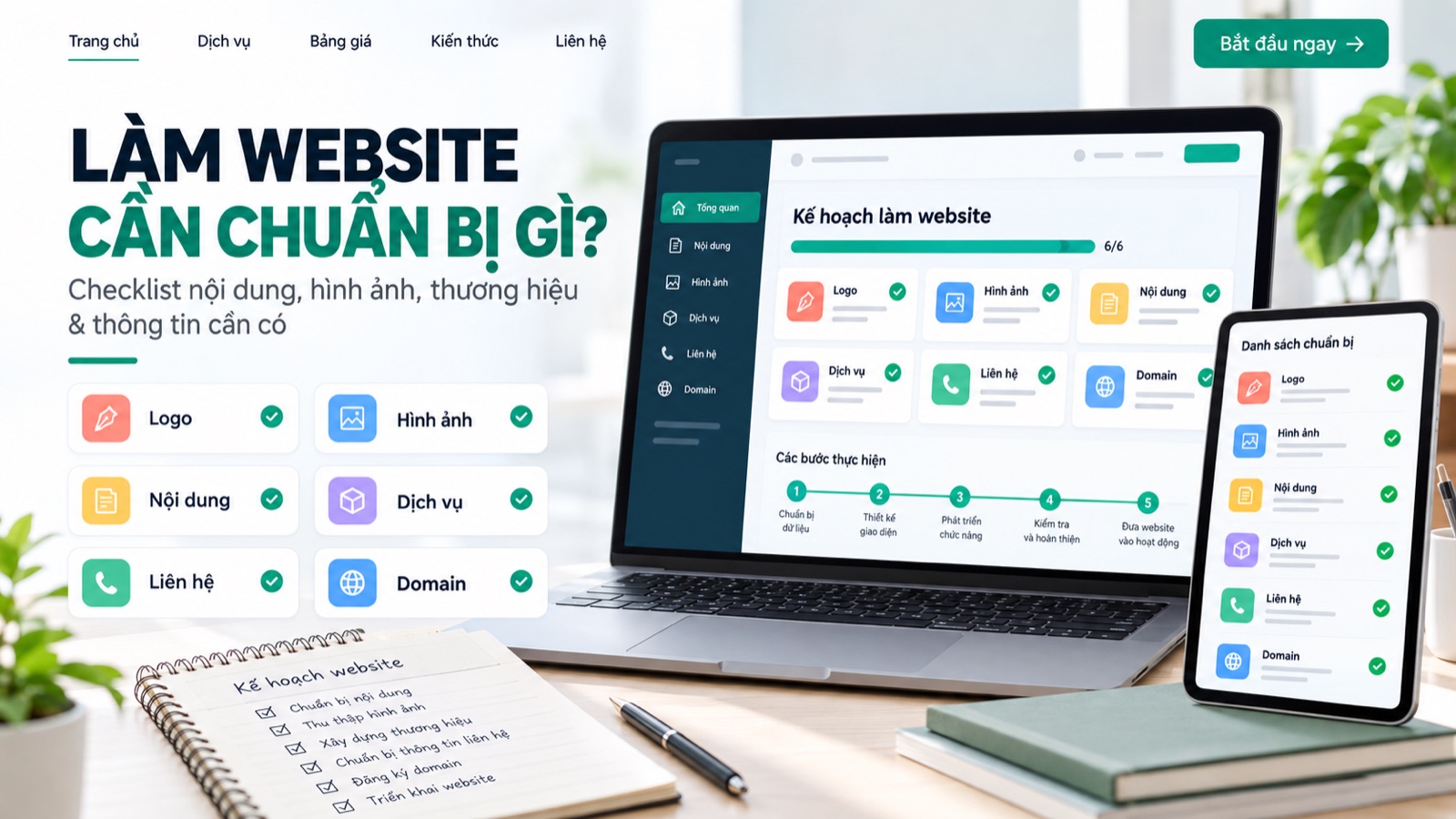 Checklist chuẩn bị làm website
