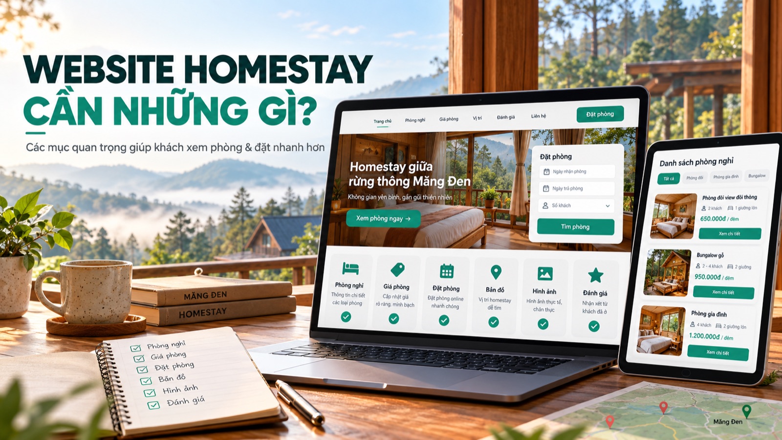 Website homestay cần những gì? Checklist đầy đủ để chốt khách
