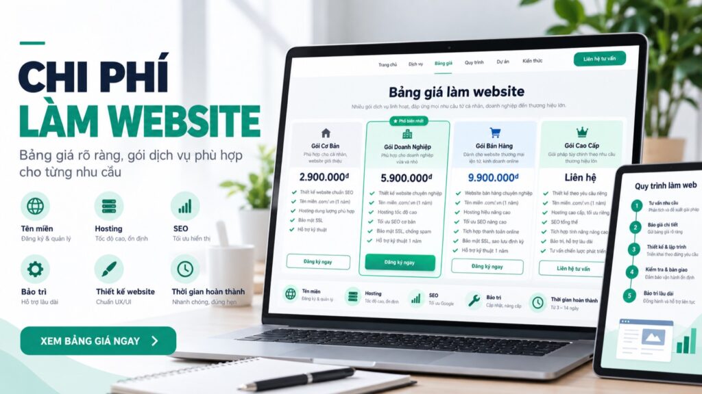 Chi phí làm website rõ ràng
