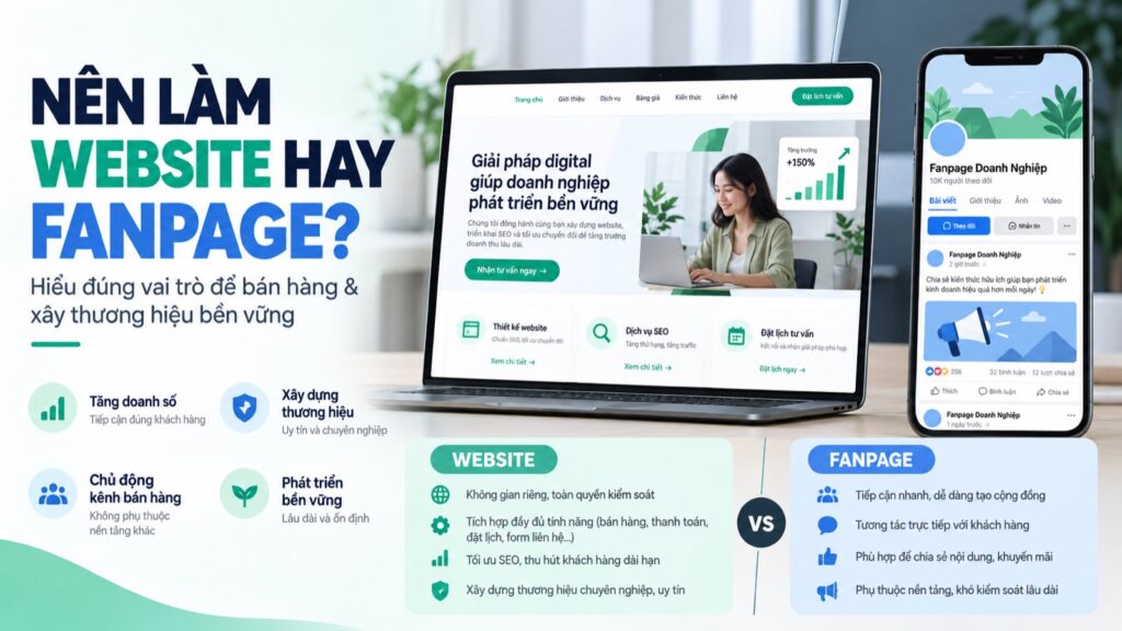 Website hay fanpage: chọn đúng kênh