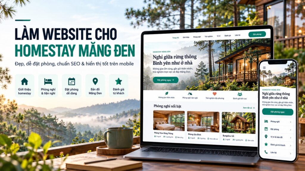 Website homestay Măng Đen chuẩn SEO